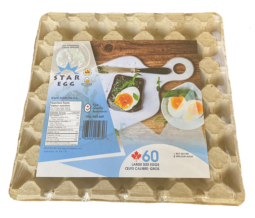 Star Egg Large 60 pk Overwrap Top View